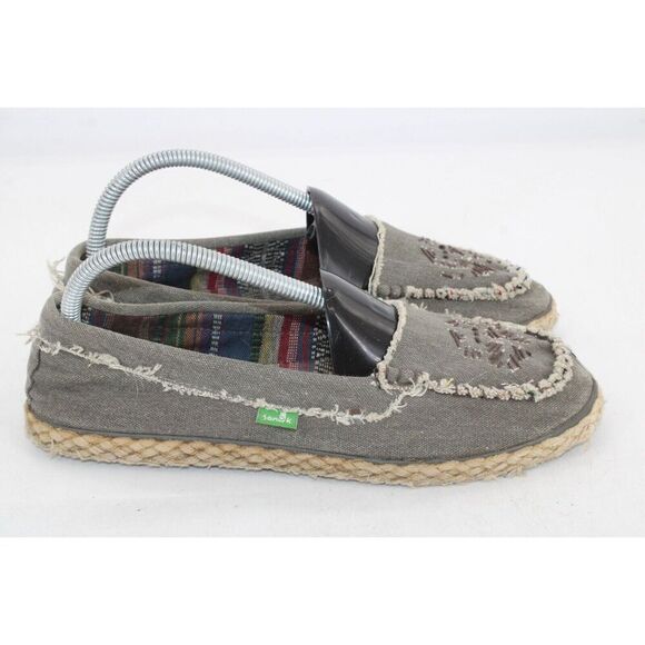 Sanuk Women's Espathrill Grey Canvas Flats Espadrille Size 9 - Picture 6 of 11